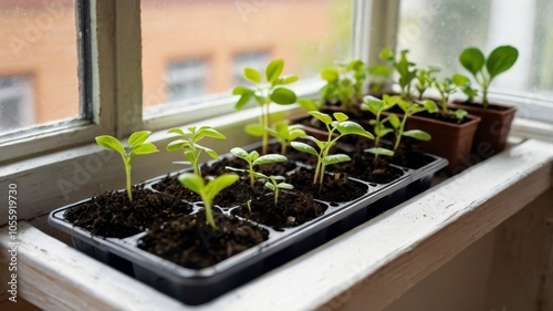 seedlings on the windowsill
