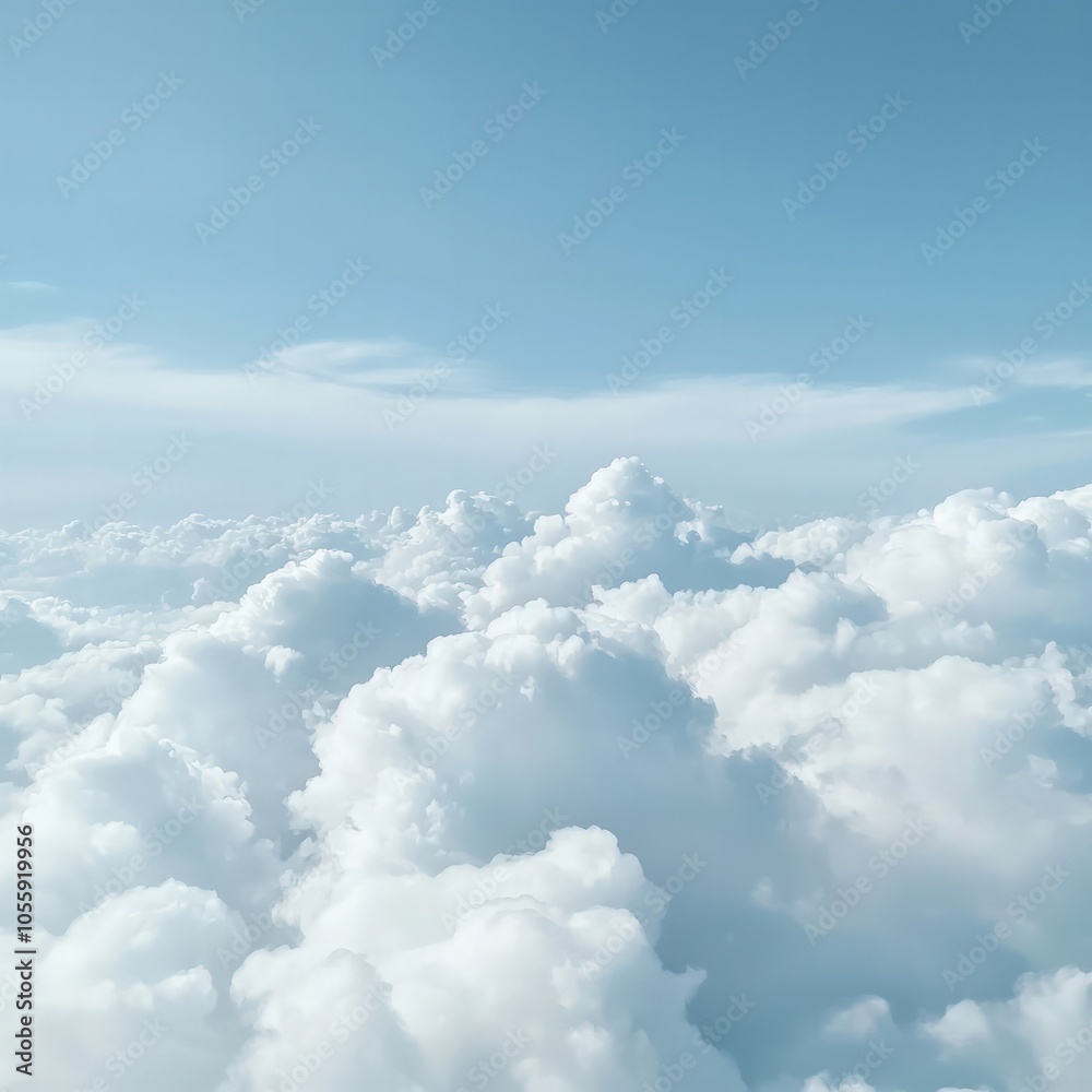 Serenity in the Skies A Captivating View of Fluffy Clouds Underneath a Blue Horizon Serenity in the Skies A Captivating View of Fluffy Clouds Underneath a Blue Horizon