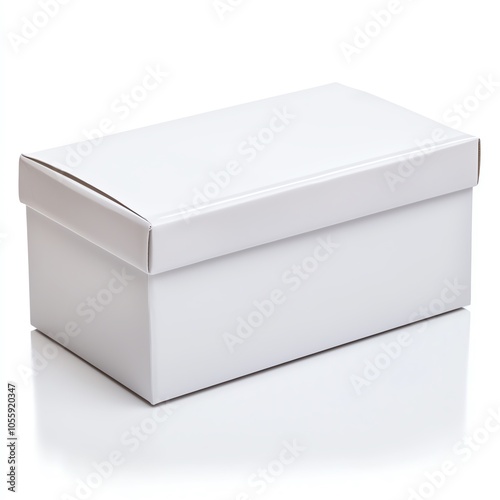 A plain white storage box ideal for organizing items, suitable for home or office use, combining style with functionality.