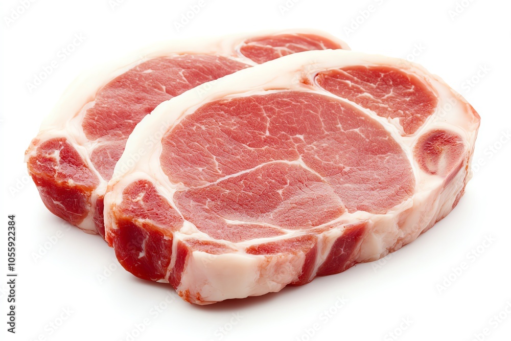 Fresh pork chops ready for cooking or grilling, featuring marbled meat and a lean texture, ideal for delicious meals. Fresh pork chops ready for cooking or grilling, featuring marbled meat and a lean texture, ideal for delicious meals.