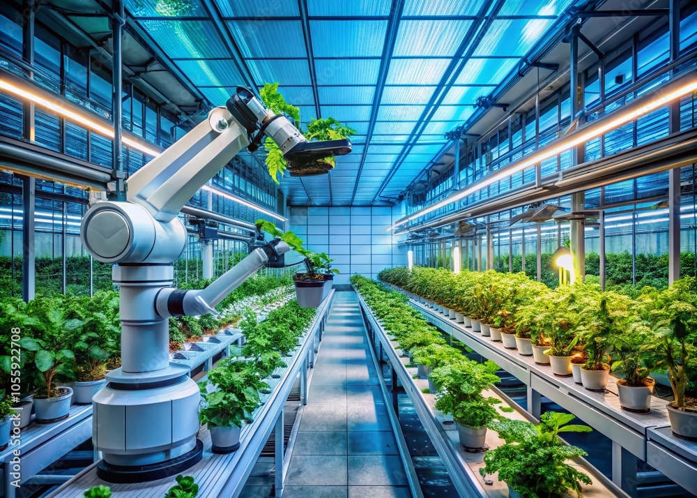Robotic Arms in Greenhouses for Autonomous Plant Growth and Harvesting Technology Robotic Arms in Greenhouses for Autonomous Plant Growth and Harvesting Technology