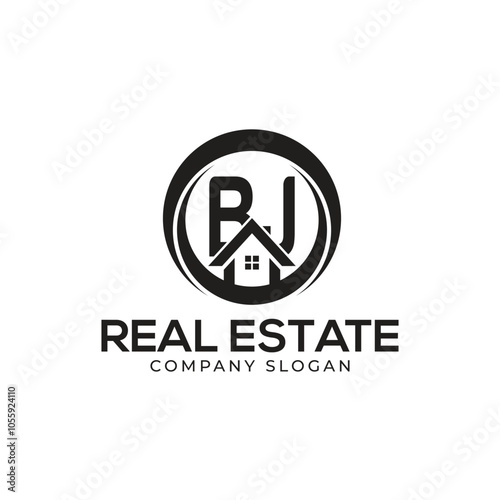 BJ Real Estate Logo template
