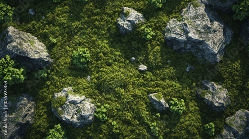 Ground with moss texture