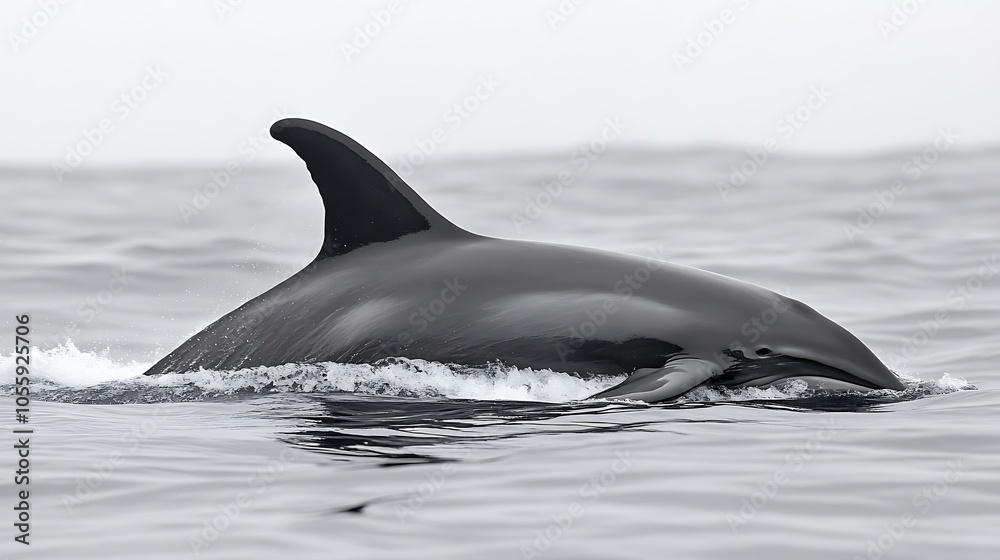 Naklejka premium Graceful Whale Swimming in the Ocean