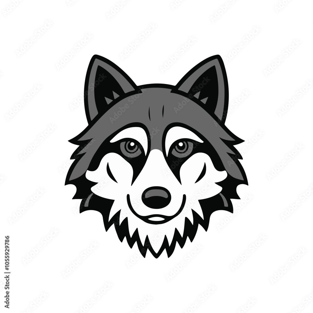Naklejka premium Angry Wolf Head Mascot Silhouette Vector Design