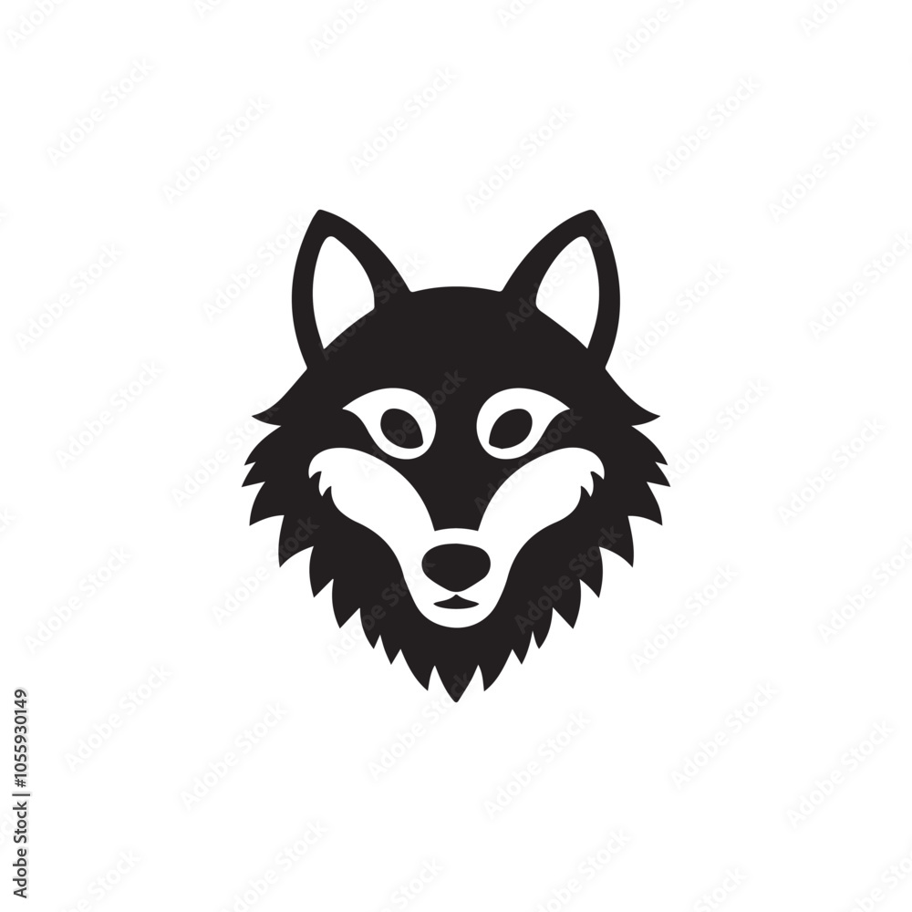 Angry Wolf Head Mascot Silhouette Vector Design Angry Wolf Head Mascot Silhouette Vector Design