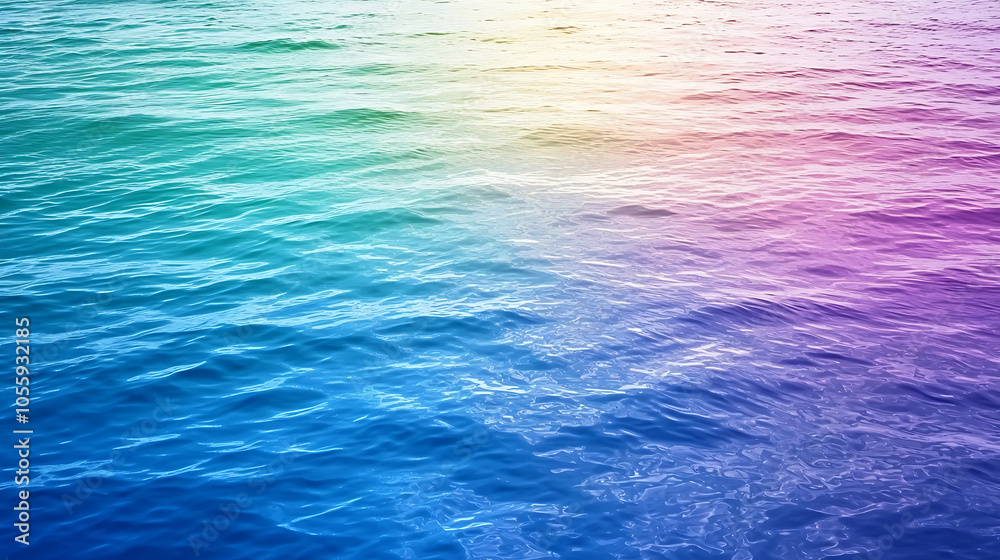 Colorful gradient ocean waves creating a serene atmosphere Colorful gradient ocean waves creating a serene atmosphere