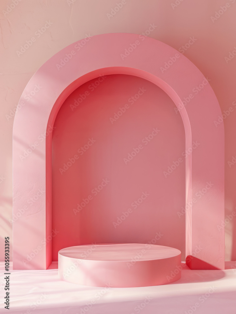 minimal background gradient light pink color, podium