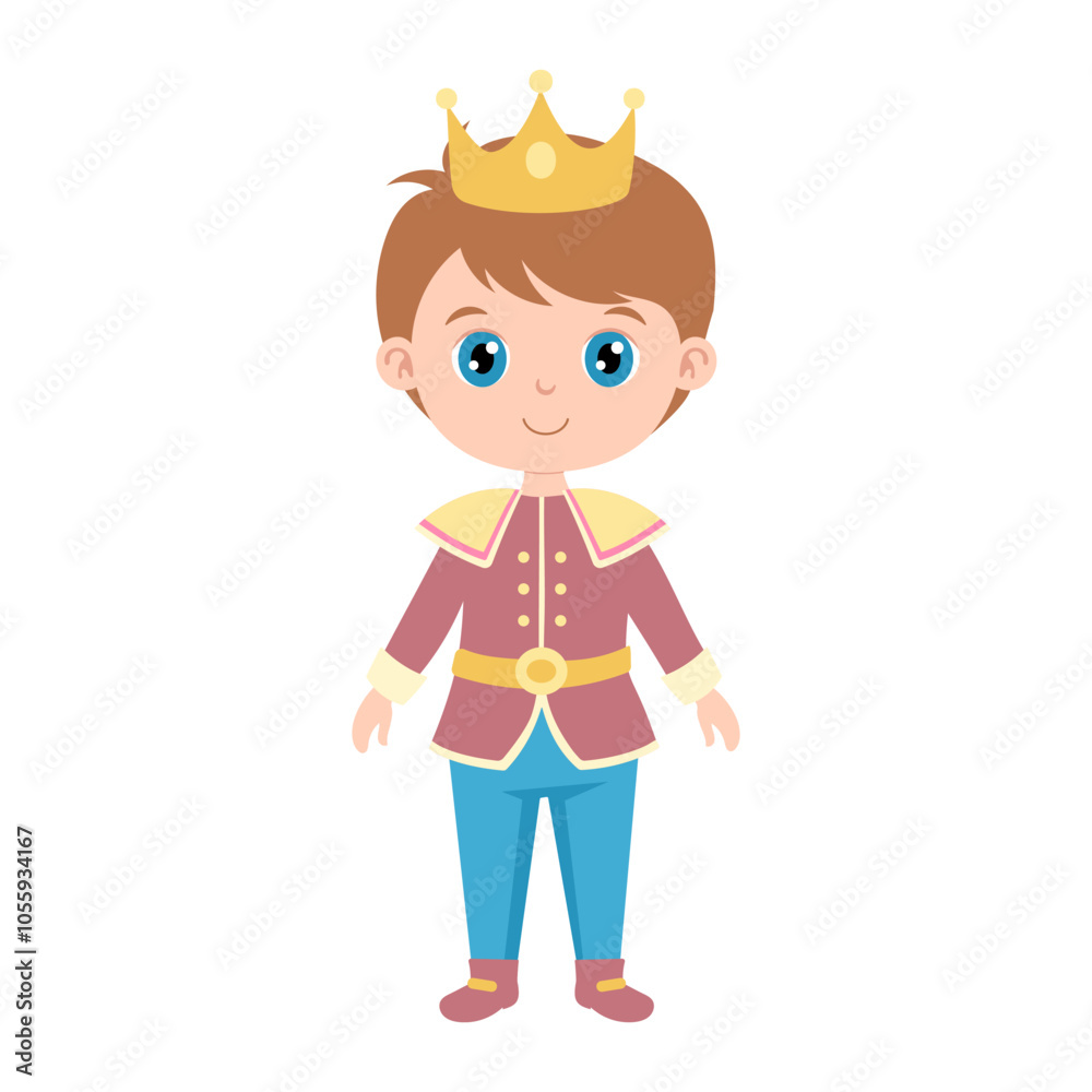A young boy wearing a pink and gold costume with a crown on his head. He is smiling A young boy wearing a pink and gold costume with a crown on his head. He is smiling