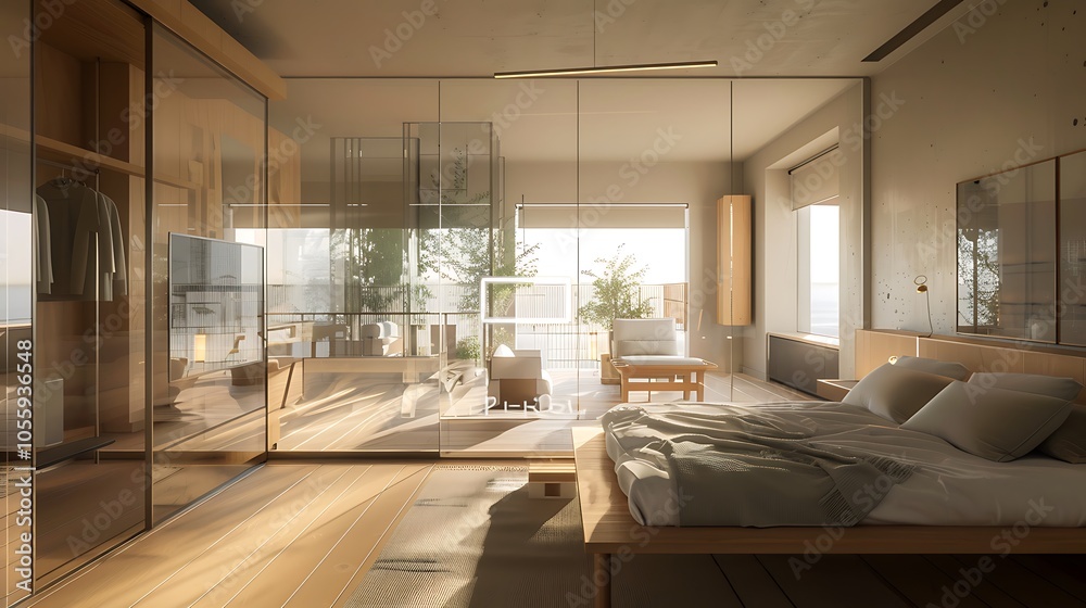 Naklejka premium Modern Interior of Stylish Living Room ,Wall Mock Up, Frame , Poster with Beautiful Background, 3d render