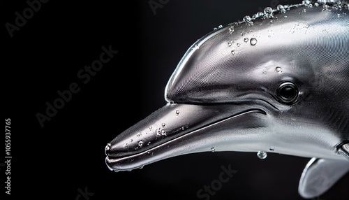 Reflective 3d Dolphin, Silhouette Image
