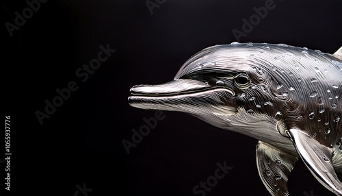 Reflective 3d Dolphin, Silhouette Image