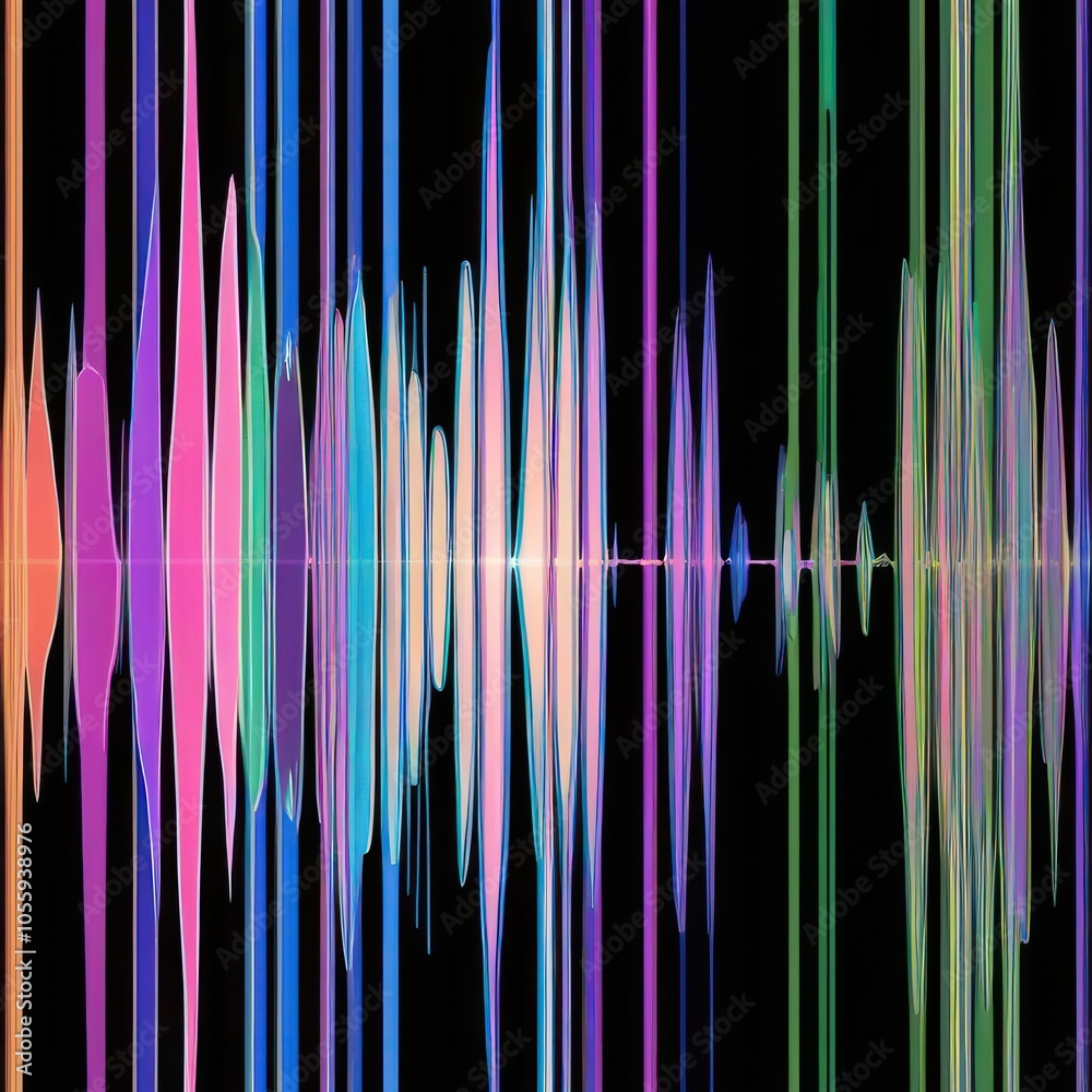 Multicolored sweeping sound wave illustration Multicolored sweeping sound wave illustration