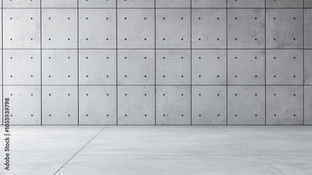 A modern concrete wall with a textured finish and a polished floor, suitable for various design projects. A modern concrete wall with a textured finish and a polished floor, suitable for various design projects.