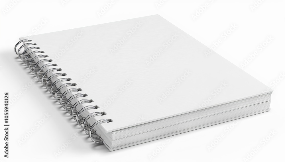 Blank spiral notebook on white background, perfect for sketches, notes, or creative ideas. Ideal for artists and students alike. Blank spiral notebook on white background, perfect for sketches, notes, or creative ideas. Ideal for artists and students alike.