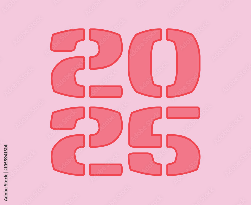 2025 Happy New Year Pink Design Abstract Elegant Vector Illustration 2025 Happy New Year Pink Design Abstract Elegant Vector Illustration