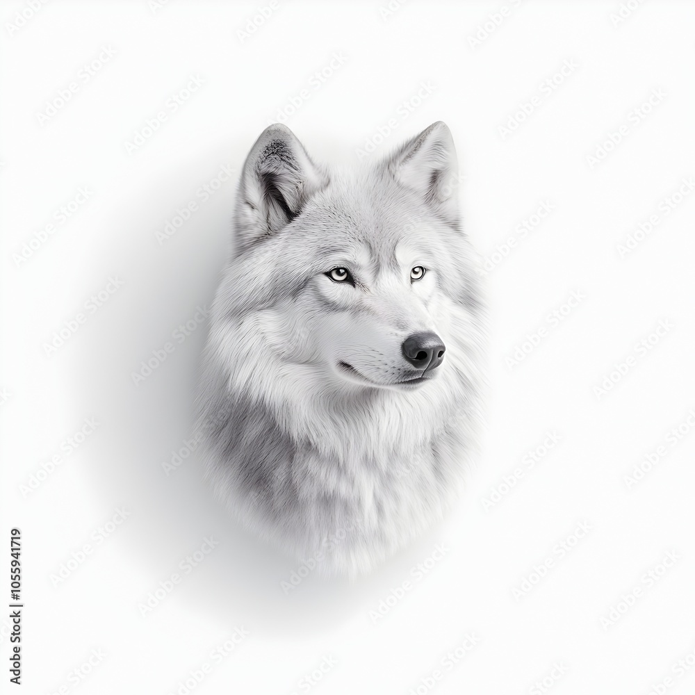Striking Grey Wolf Portrait in Macro Detail Striking Grey Wolf Portrait in Macro Detail