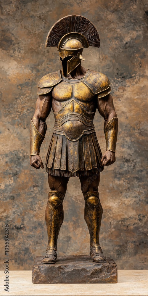 Bronze Spartan Warrior Statue in Fierce Pose Bronze Spartan Warrior Statue in Fierce Pose