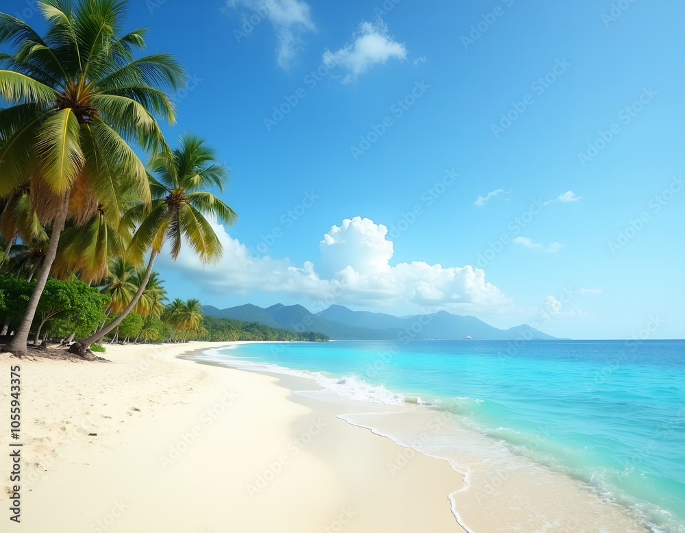 beach with soft white sand and gentle waves beach with soft white sand and gentle waves