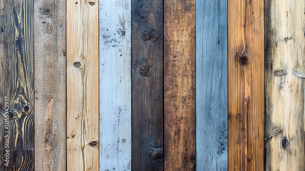 Varied wooden planks showcasing natural textures and colors Varied wooden planks showcasing natural textures and colors