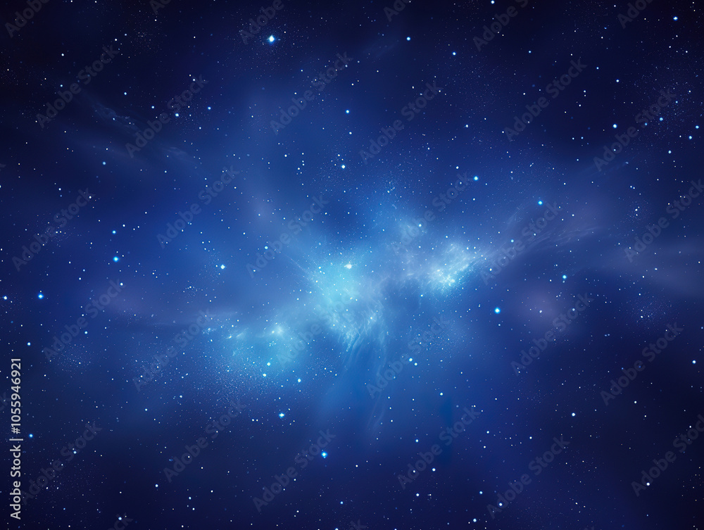 Naklejka premium Deep Royal Blue Nebula and Stars Seamless Outer Space Texture for High-Resolution Astrology