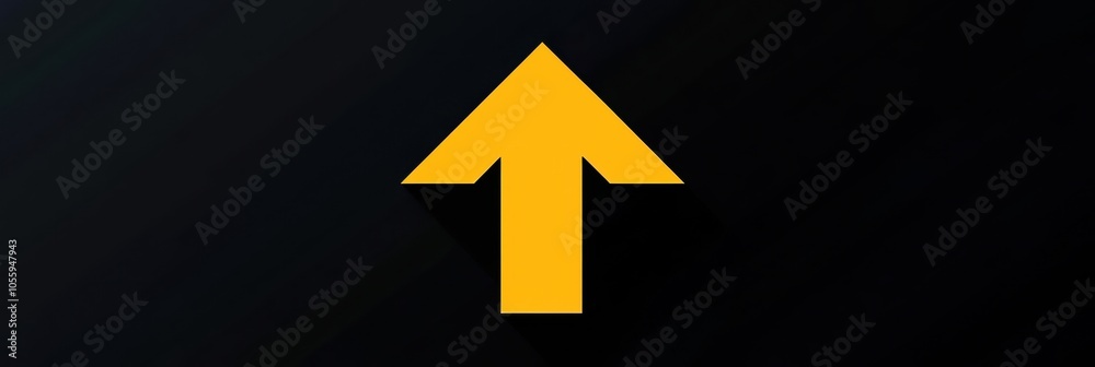 Yellow arrow symbol on a dark background, perfect for directional signage. Yellow arrow symbol on a dark background, perfect for directional signage.