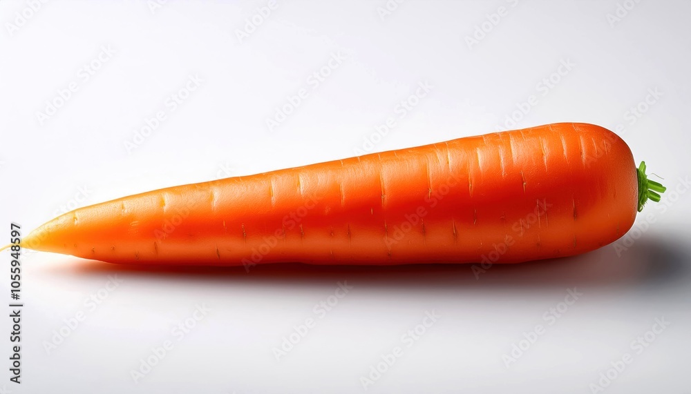 Fresh orange carrot with green top on a white isolated background. Fresh orange carrot with green top on a white isolated background.