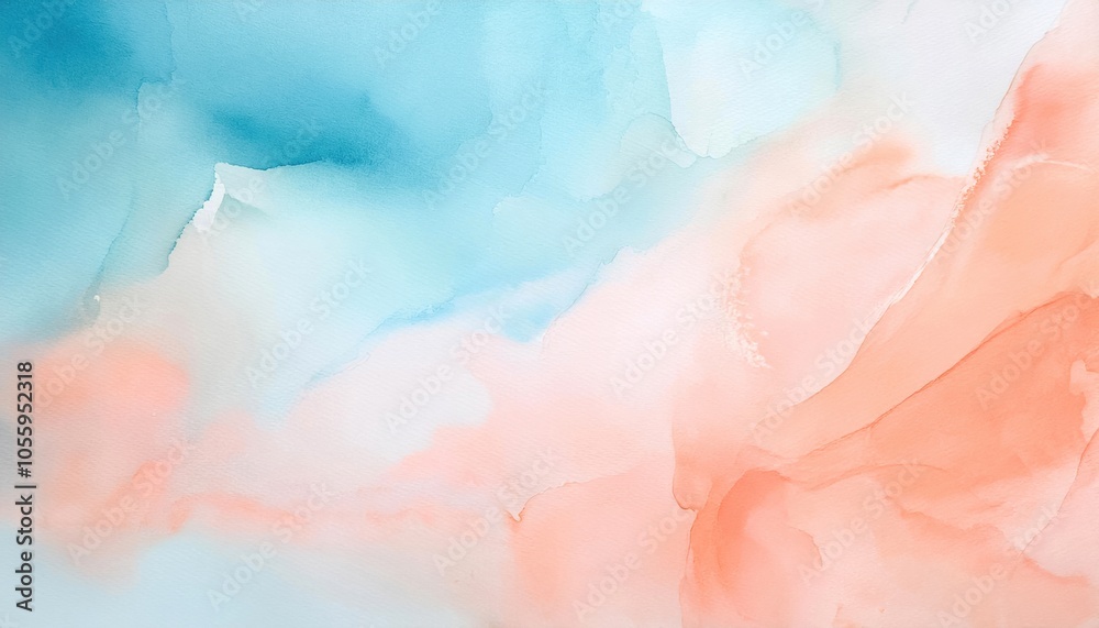 custom made wallpaper toronto digitalSoft pastel abstract painting with blue and pink hues on a gentle background.