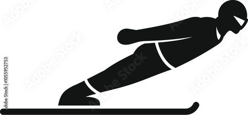 Silhouette of a ski jumper soaring through the air, demonstrating perfect form and athleticism