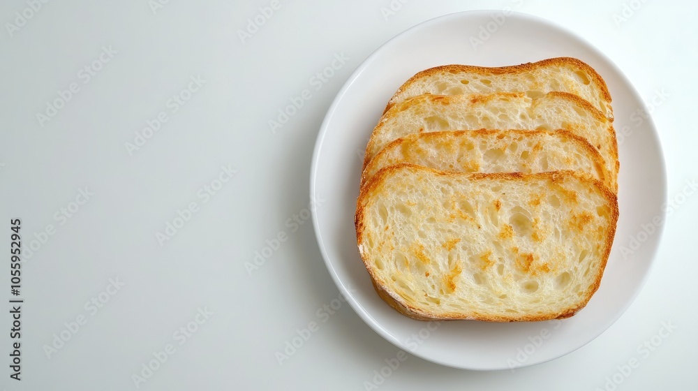 Roti bawang putih (garlic bread) on a white plate, with space for copy or branding for culinary content. Roti bawang putih (garlic bread) on a white plate, with space for copy or branding for culinary content.