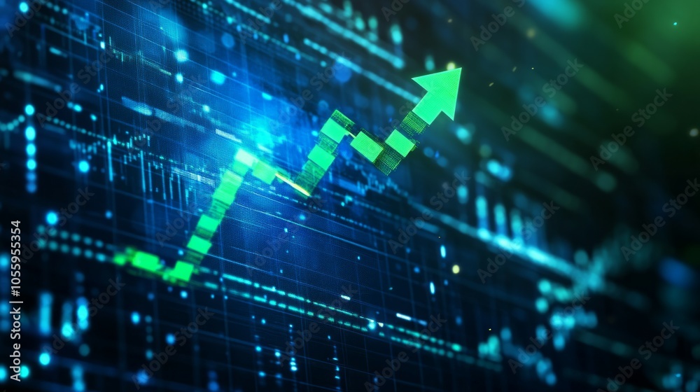 Obraz premium a stock market chart blue background