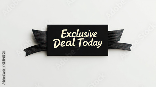 A striking black banner highlights an exclusive deal available today combining an inviting design with an urgent call to action for potential customers seeking special offers photo