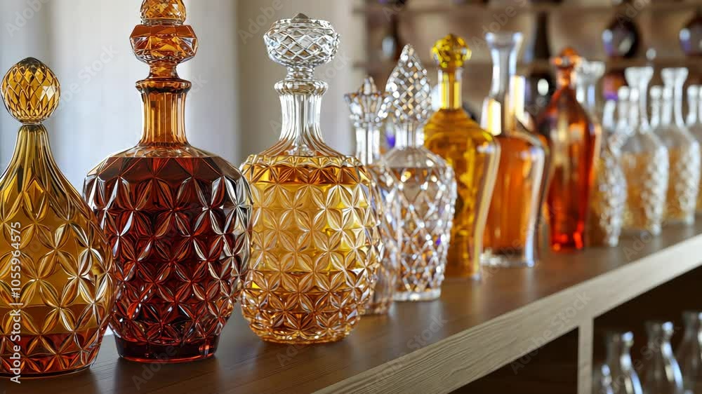 Maquetas de botellas de cristal color Ã¡mbar Video