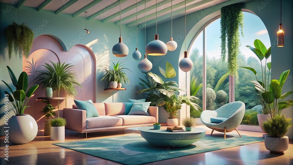Fototapeta premium Surreal Stay-at-Home Concept with Dreamlike Elements and Whimsical Imagery for Social Media Hashtags