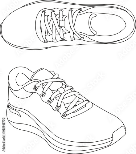 Shoes sneaker outline drawing vector symbol icon Set of sneaker icon, shoe icon vector collection, sneaker icon simple Collection Men's footwear, new shoe illustration for sport & branding design photo