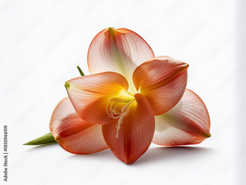 Fototapeta premium Tuberose and Lily isolated on white background 