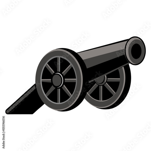 Cannon antique weapon isolated icon vector Illustration (3)