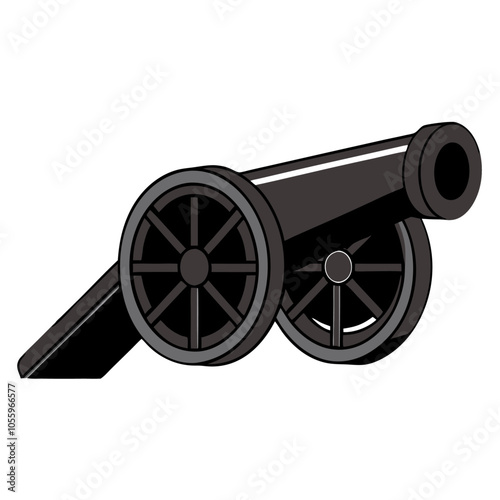 Cannon antique weapon isolated icon vector Illustration (4)