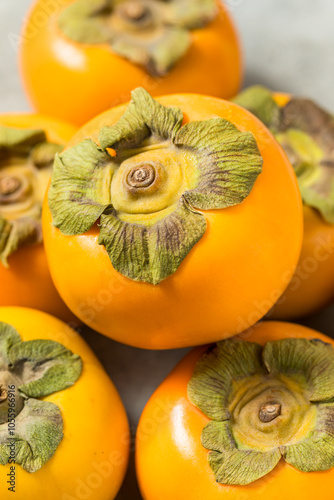 Raw Organic Orange Fuyu Persimmons