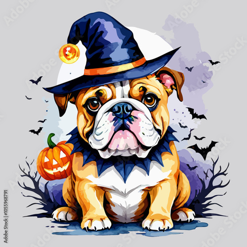 animated witch bulldog