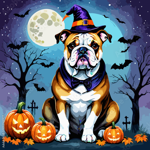 animated witch bulldog