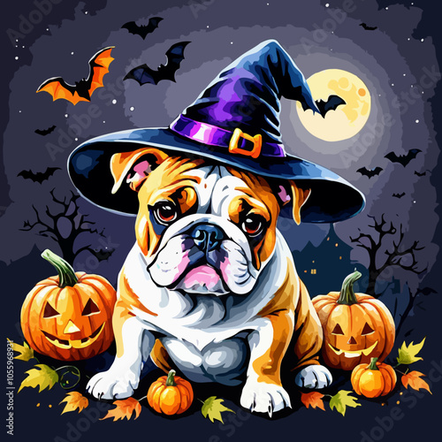 animated witch bulldog