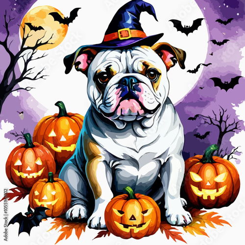 animated witch bulldog