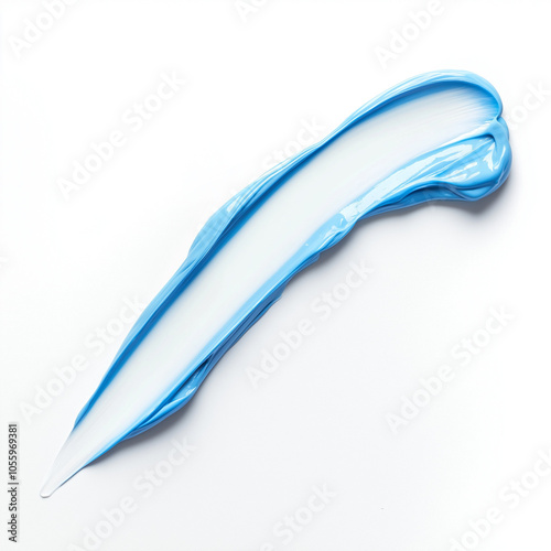 Close-Up of Blue Toothpaste Squeeze on White Background - Vibrant Dental Hygiene Product