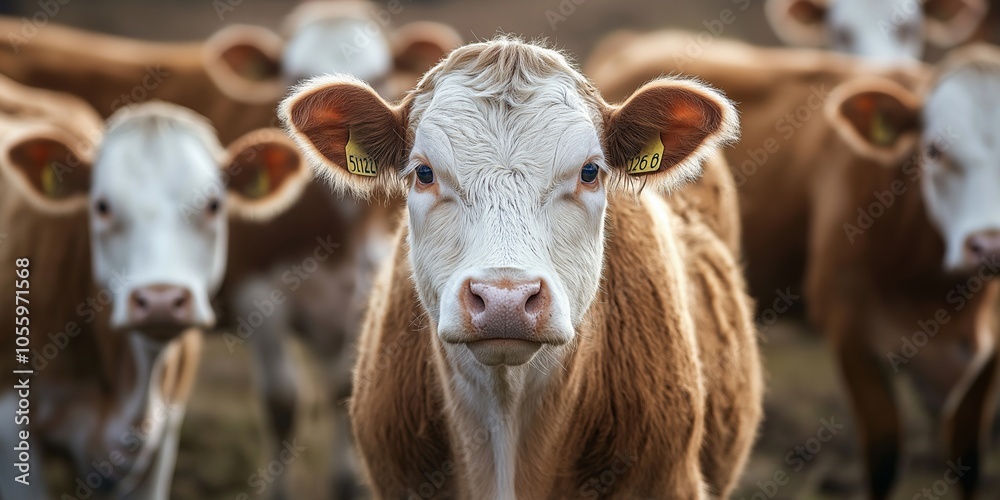 A curious cow with a distinctive patterned face looking directly into the camera lens, showcasing its inquisitive nature. A curious cow with a distinctive patterned face looking directly into the camera lens, showcasing its inquisitive nature.