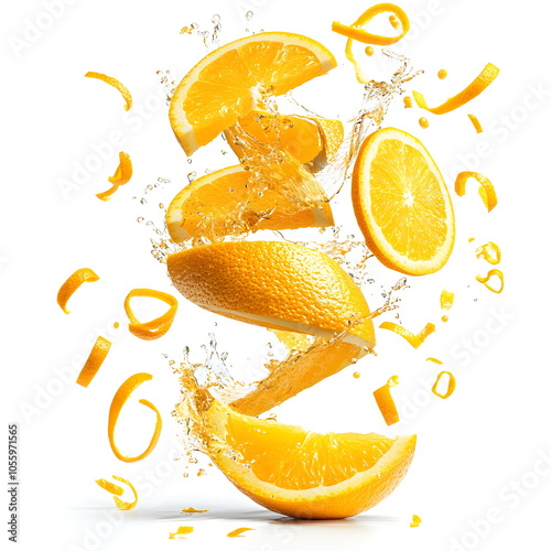 Swirling Orange Juice Splash in Dynamic Motion photo