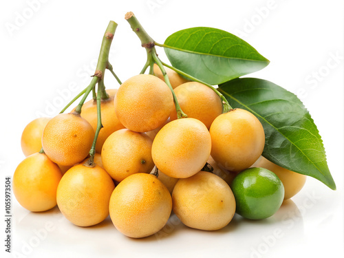 Burmese grape or Baccaurea ramiflora isolated on a white background photo