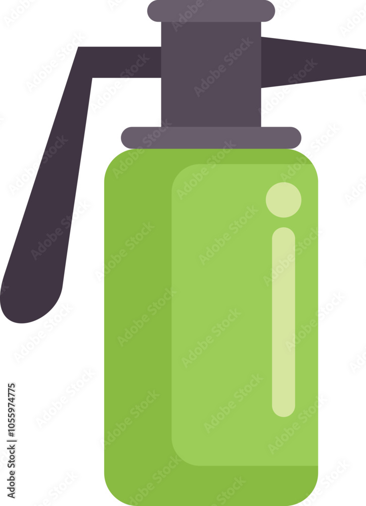 Green plastic spray bottle with a black nozzle and handle, ideal for gardening and plant care Green plastic spray bottle with a black nozzle and handle, ideal for gardening and plant care