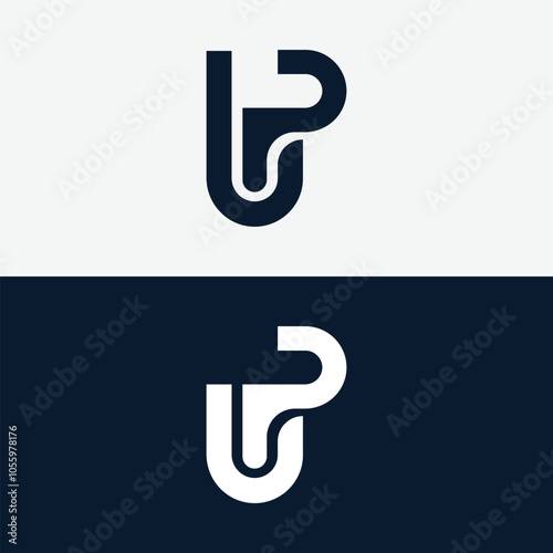 Minimal elegant monogram art logo. Outstanding professional trendy awesome artistic PU UP initial based Alphabet icon logo. Premium Business logo.
