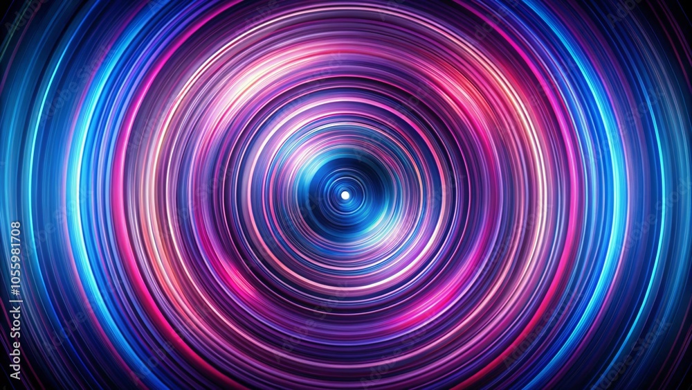 Obraz premium Vibrant Concentric Circles Design in Pink, Purple, and Blue - Dynamic Long Exposure Art